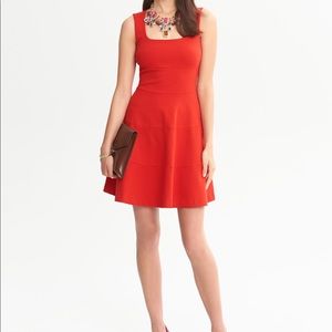 Banana Republic fit and flare dress in red